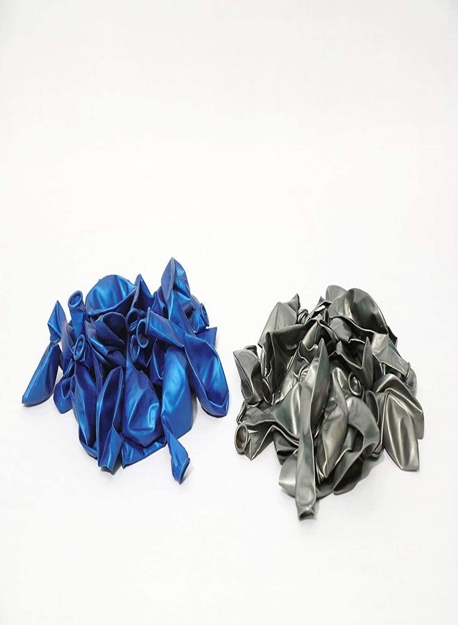 HEMITO Premium Metallic Latex Balloons Pack of 200 Blue and Silver Balloons for Decoration (Blue,Silver, Pack of 200) - Image 2